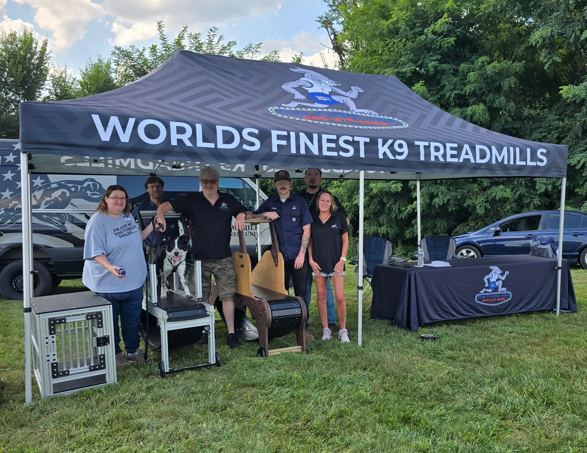 Dog treadmill designed for large dogs and active breeds with Dog Trotter USA team