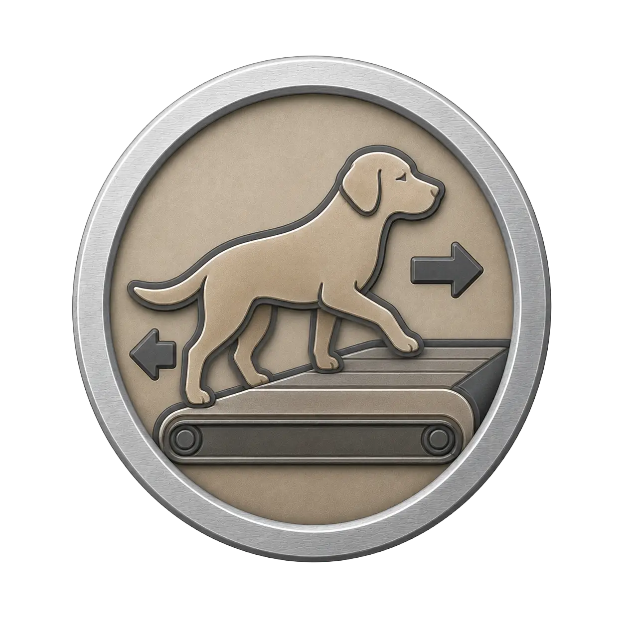 Dog getting on and off of a treadmill safely