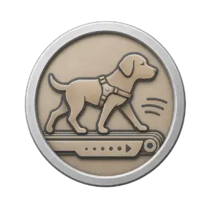 dog being introduced on a treadmill