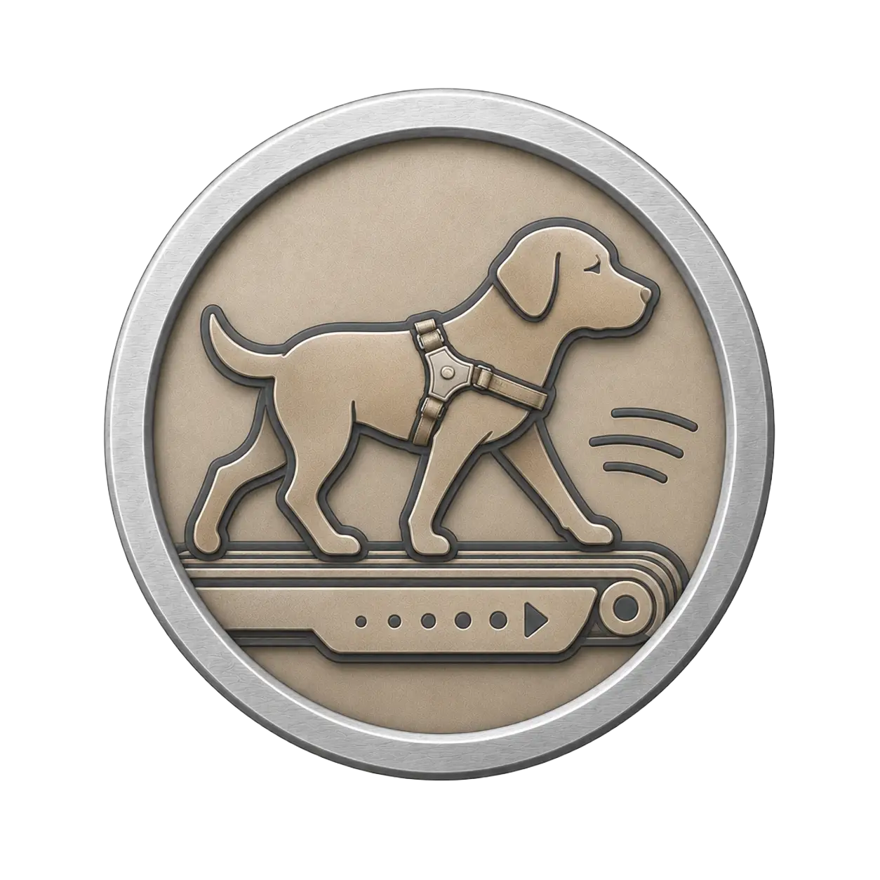 dog being introduced on a treadmill