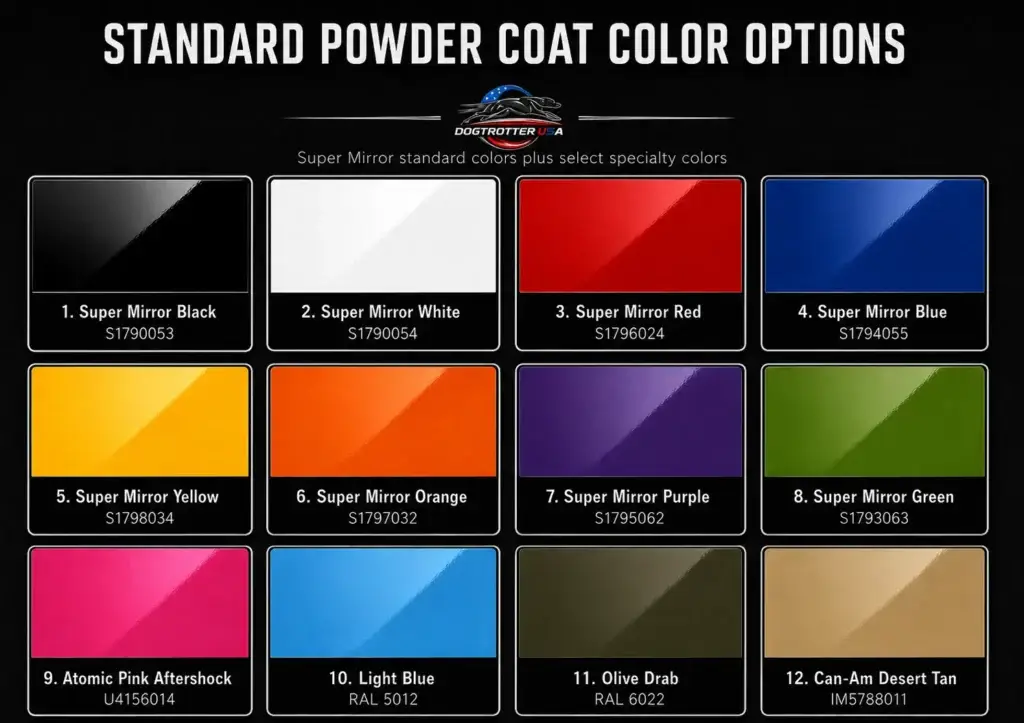 Color choices for dog trotter usa